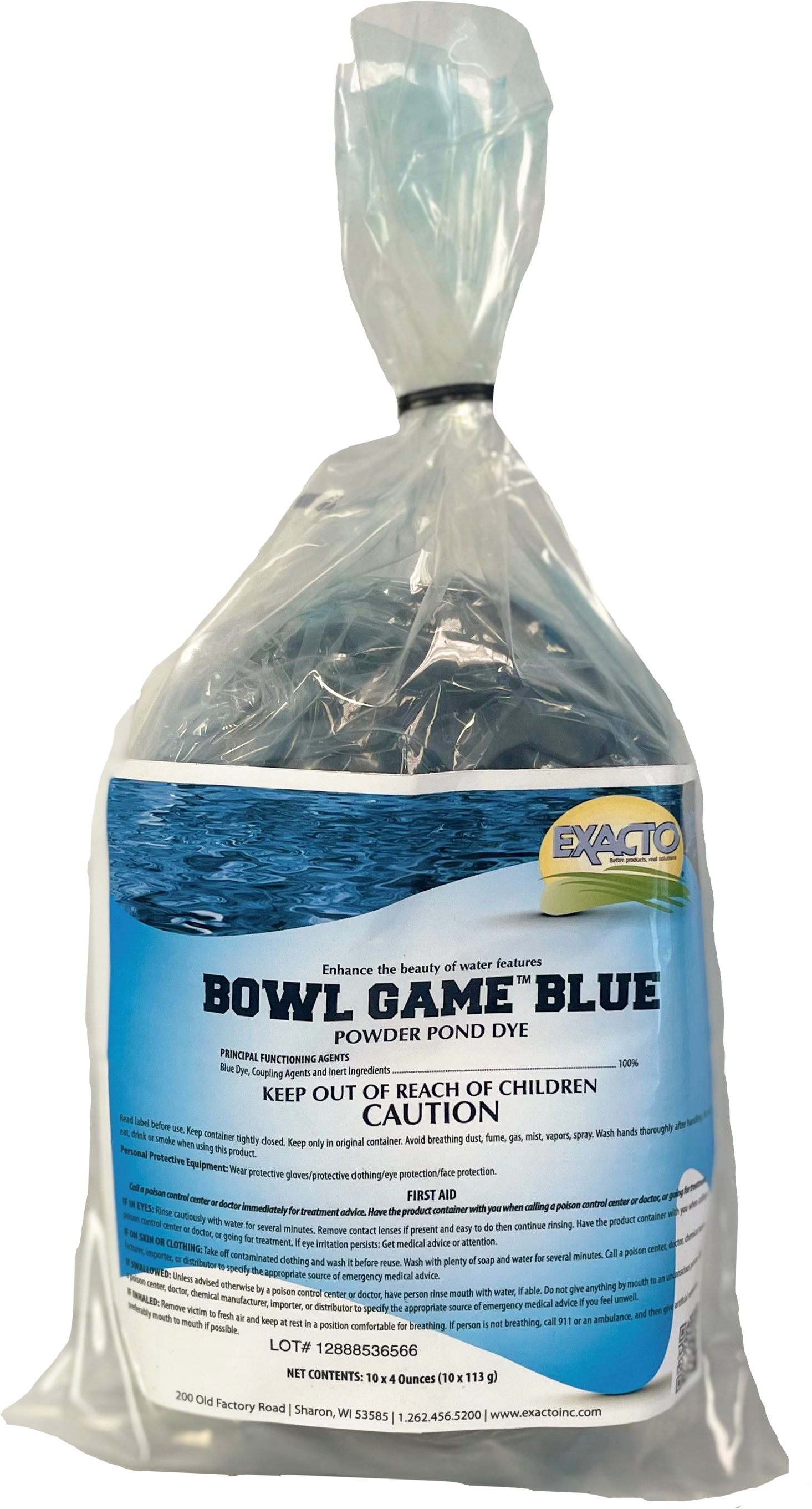 Bowl Game Pond Dye Blue 10 x 4oz bags - 4 bags per case - Water Treatment